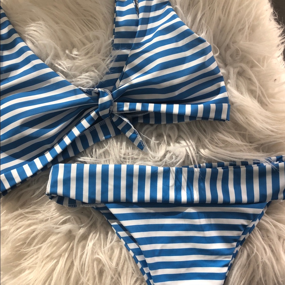 Brand New Blue Stripe Bikini